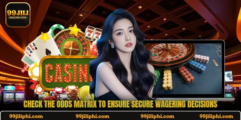 Check the odds matrix to ensure secure wagering decisions