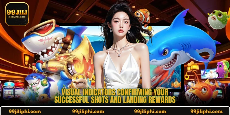 Visual indicators confirming your successful shots and landing rewards