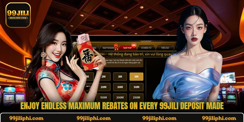 Enjoy endless maximum rebates on every 99jili deposit made