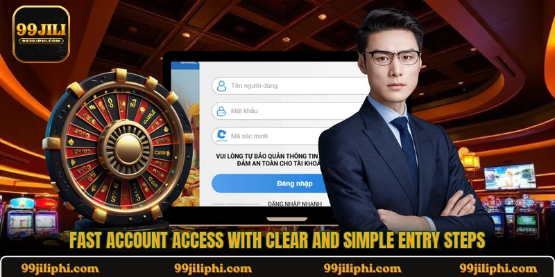 Fast account access with clear and simple entry steps