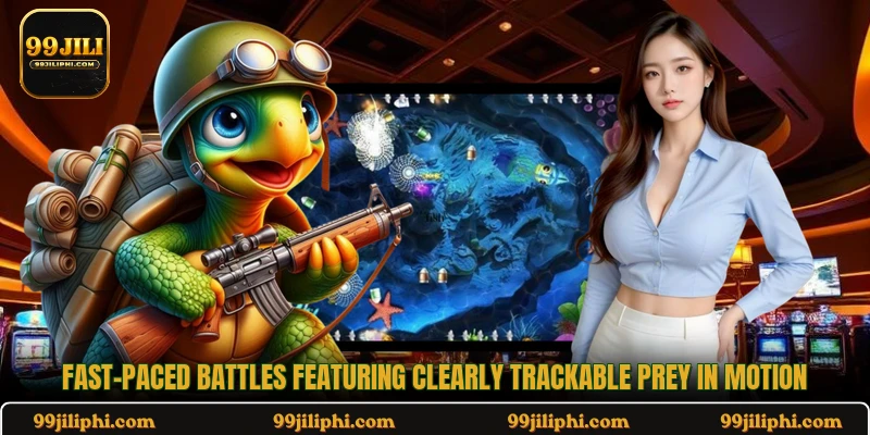 Fast-paced battles featuring clearly trackable prey in motion