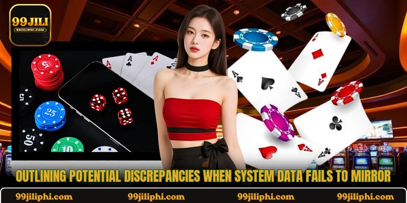 Outlining potential discrepancies when system data fails to mirror